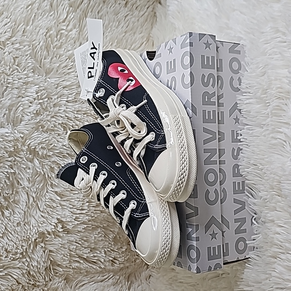 Converse x Comme des Garcon PLAY Chuck 70 - Black, Unisex (Men's 6/ Women's 8)